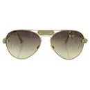 Chloe Tamaris CL2104 Óculos de sol aviador prateado cinza metálico com acabamento em couro. Caixa - Chloé