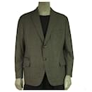 Ermenegildo Zegna Gray Wool Silk Cashmere Button Front Men's Jacket size 7- 58 C