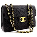 Chanel Jumbo 13"Maxi 2.55 Flap Chain Shoulder Bag Preto Cordeiro