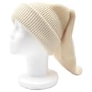 NEW CHANEL LONG HAT IN BEIGE RIBBED WOOL 30042 NEW WOOL BEANIE - Chanel