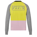 Men's Large Grey x Yellow Colour Block Crew Neck Sweater - Louis Vuitton