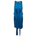 Issa London Blue Silk Drape Belt Dress
