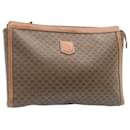 CELINE Macadam Canvas Clutch Bag PVC Leather Brown Auth yt509 - Céline