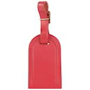 Étiquette de bagage en cuir rouge - Louis Vuitton