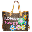 Superb Louis Vuitton Neverfull GM tote in customized "Flower Power" monogram canvas