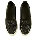 Philipp Plein black crystal embellished sneakers coffer slip on shoes sz 36