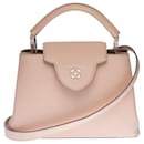 Splendid Louis Vuitton Capucines BB handbag with shoulder strap in pink Taurillon leather, Garniture en métal argenté