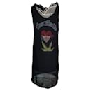 Love Moschino Long Shift Tank Dress 117 cm black transparent bottom multico print in front of T42