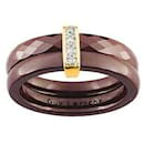 Guy Laroche - Yellow gold chocolate brown ceramic ring 18K & DIAMONDS