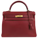 Hermes Red Taurillon Clemence Kelly 32 - Hermès