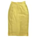 Lemon yellow wool pencil skirt T.34-36 - Kenzo