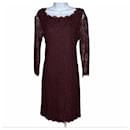 DvF Zarita lace dress in burgundy - Diane Von Furstenberg