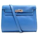 HERMES KELLY DANCE HANDBAG 22 in blue swift leather 2011 PURSE BAG SHOULDER STRAP - Hermès