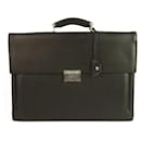 Cerruti 1881 Black Leather Men’s Briefcase Go to Work Office Bag Handbag