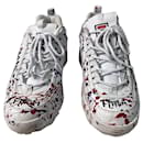 Fila Men’s Disruptor Low White w. Spots Customized Shoes Trainers US 9 Eur 42 - Autre Marque