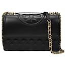 Fleming Convertible Shoulder Bag in Black Leather - Tory Burch