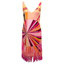 Emilio Pucci cocktail dress in pink silk with feathers and crystals