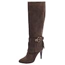 [Used] LOUIS VUITTON Fringe Suede Long Boots 37 Heel Shoes Shoes Women's Brown Size 37 (equivalent to 23.5 cm) - Louis Vuitton