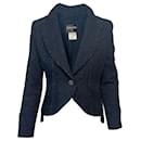 Chanel Single Breasted Jacket in Blue Tweed