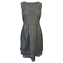 Marc Jacobs Sleeveless Flower Dress in Grey Polyester