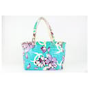 Blue Floral Shopper Tote Bag - Chanel