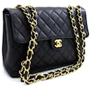 Chanel Jumbo caviale 11Trapunta nera con patta per borsa a tracolla grande catena