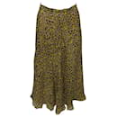 Theory Leopard Midi Skirt in Multicolor Silk