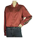 Nike Air Burgundy Red Zipper Front Cropped Lightweight Jacket Top size M
