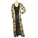 Scotch & Soda Beige Green Floral Open Front Long Cardi Knit Cardigan size S - Scotch and Soda