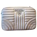 PRADA diagrams leather case: Bandoliera Soft Calm Impunture Pomice 2 - Prada