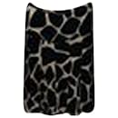 Moschino Cheap and Chic Pleated Skirt in Animal Print Rayon