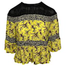 Sandro Ruched Blouse in Yellow Viscose