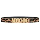 Leopard-Print Logo Belt - Moschino