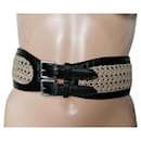 Wide leather and linen belt - Alaïa