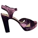 Sam Edelman Arlene Platform Heels 115 In purple velvet