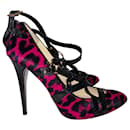 Jimmy Choo Jazz Pumps 100 in Pink Leopard Print Pony Hair Leather
