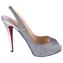 Christian Louboutin No Prive 120 Heels in Silver Leather
