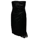 Mini-robe froncée sans bretelles Valentino en soie noire