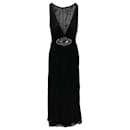 Jenny Packham Embellished Evening Gown in Black Silk