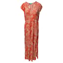 Melissa Odabash Delilah Palm Print Maxi Dress in Coral Viscose