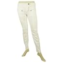Dondup pantalones de mezclilla ajustados blancos pantalones de algodón pantalones sz 27 Código 3844432