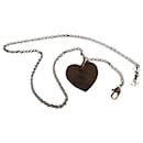 Pingente de coração em madeira e prata 925 - Yves Saint Laurent