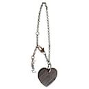 Pulseira ajustável em prata com coração 925 e madeira - Yves Saint Laurent