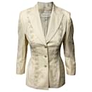 Escada Lace and Pearl Trouser Suit Set in Cream Wool