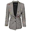 Escada Beaded Houndstooth Trouser Suit Set in Grey Wool