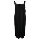 Max Mara Zadar Pleated Long Dress in Black Polyester