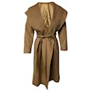 Max Mara Hooded Coat in Brown Cashmere