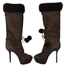 Sergio Rossi boots - daim and furr