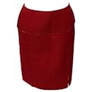 Prada Knitted Pencil Skirt in Burgundy Wool