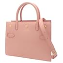 [Used] BURBERRY Mini Leather Two Handle Title Bag Handbag 2WAY Shoulder Bag Tote Shoulder Bag Diagonal Calf Pink Gold Metal Fittings - Burberry